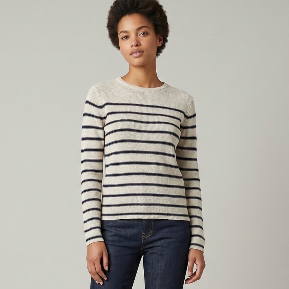 A.P.C. Linen Breton Striped open knit pullover size XS